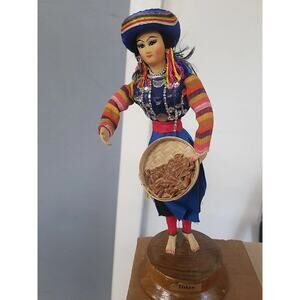 Musur (Lahu) Thai Culture Doll Handmade North Dress Made In Thailand 9.5 Inch